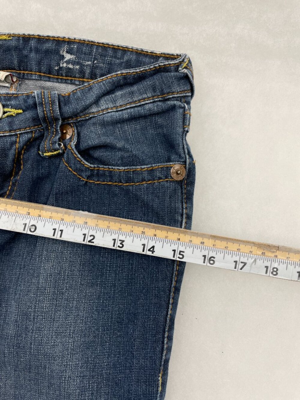 True Religion Joey Big T Flare Leg Blue Jeans USA Made Vintage 28 Women's 28x31 - Picture 9 of 13